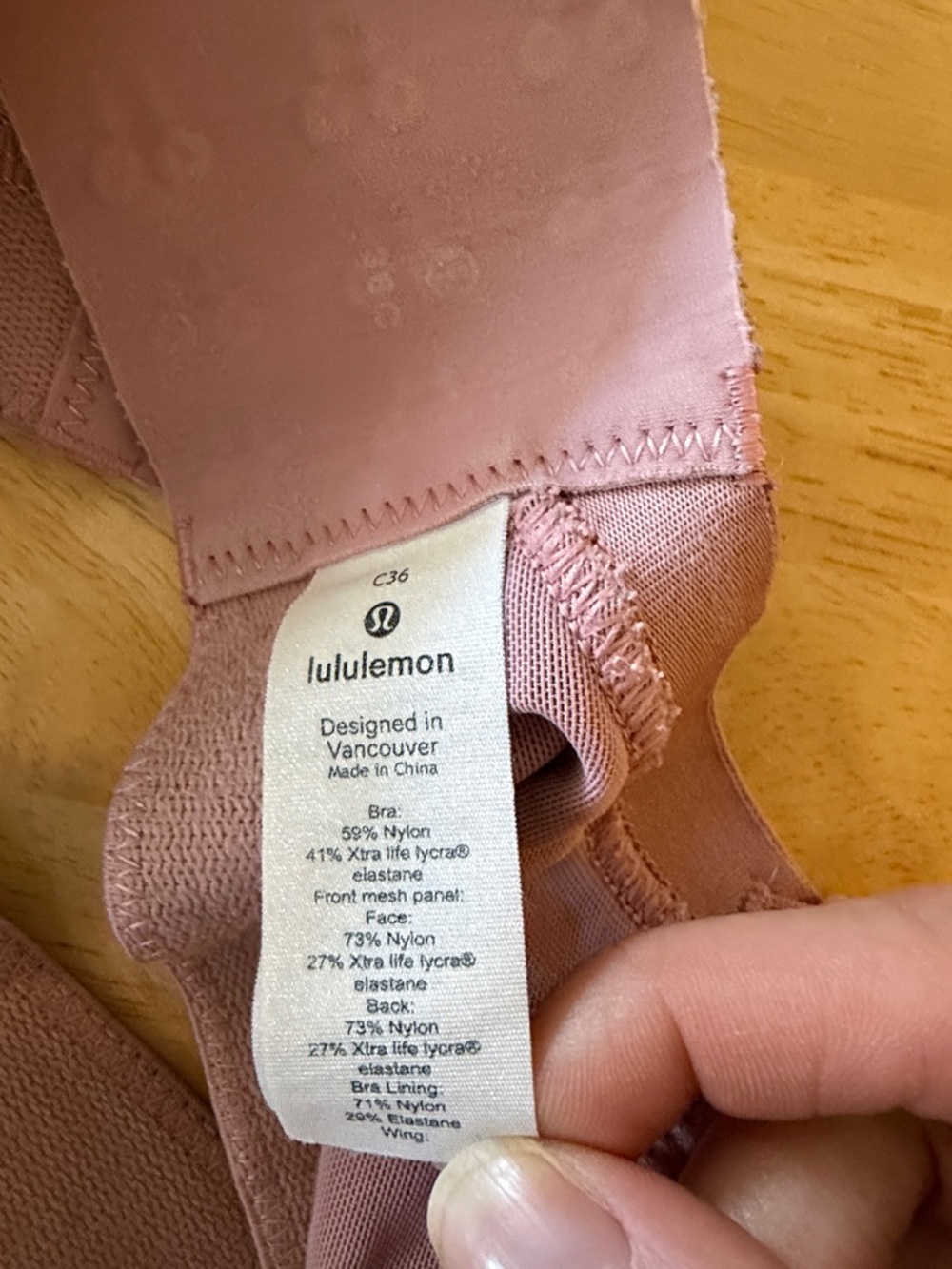 lululemon athletica Dusty Rose Wireless Bra